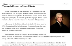 Print <i>Thomas Jefferson: A Man of Books</i> reading comprehension.