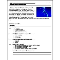 Print <i>Lightning Bolts from the Blue</i> reading comprehension.