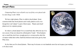 Print <i>Dwarf Pluto</i> reading comprehension.