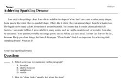 Print <i>Achieving Sparkling Dreams</i> reading comprehension.