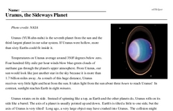 Print <i>Uranus, the Sideways Planet</i> reading comprehension.