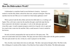 Print <i>How Do Dishwashers Work?</i> reading comprehension.