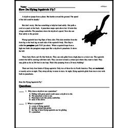 Print <i>How Do Flying Squirrels Fly?</i> reading comprehension.