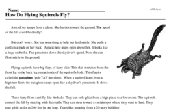 Print <i>How Do Flying Squirrels Fly?</i> reading comprehension.