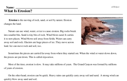 Print <i>What Is Erosion?</i> reading comprehension.