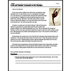 Print <i>Twist and Tumble: Gymnastics at the Olympics</i> reading comprehension.