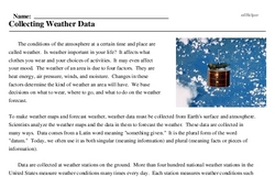 Print <i>Collecting Weather Data</i> reading comprehension.