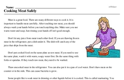 Print <i>Cooking Meat Safely</i> reading comprehension.