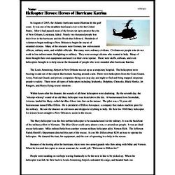 Print <i>Helicopter Heroes: Heroes of Hurricane Katrina</i> reading comprehension.