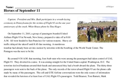 Print <i>Heroes of September 11</i> reading comprehension.