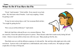 Print <i>What To Do if You Have the Flu</i> reading comprehension.