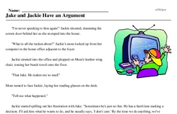 Print <i>Jake and Jackie Have an Argument</i> reading comprehension.