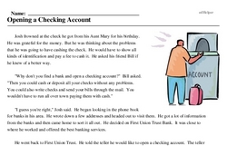 Print <i>Opening a Checking Account</i> reading comprehension.