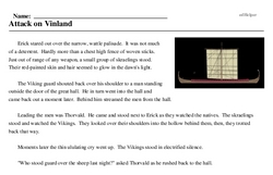 Print <i>Attack on Vinland</i> reading comprehension.
