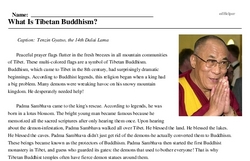 Print <i>What Is Tibetan Buddhism?</i> reading comprehension.