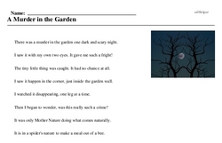 Print <i>A Murder in the Garden</i> reading comprehension.
