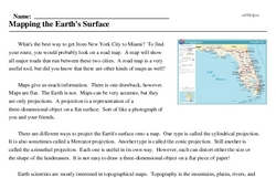Print <i>Mapping the Earth's Surface</i> reading comprehension.