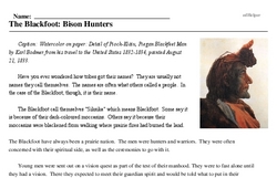 Print <i>The Blackfoot: Bison Hunters</i> reading comprehension.