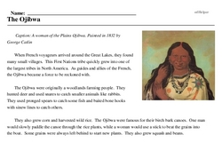 Print <i>The Ojibwa</i> reading comprehension.