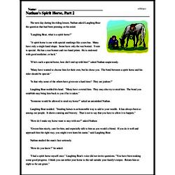 Print <i>Nathan's Spirit Horse, Part 2</i> reading comprehension.