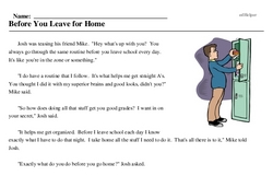 Print <i>Before You Leave for Home</i> reading comprehension.