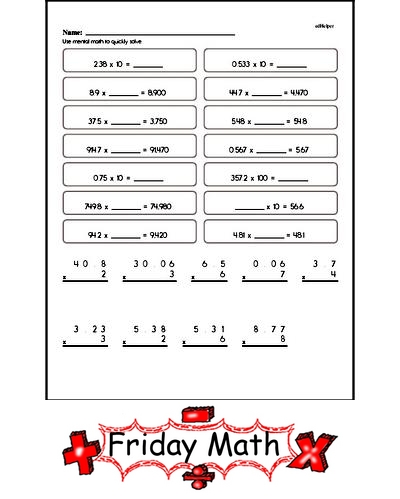 Friday Daily Math Practice (Grade 5)