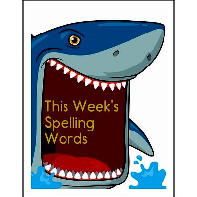 Spelling: This Week's Fifth Grade Spelling Words Poster