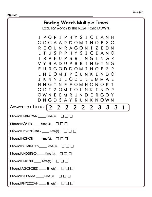 Spelling: This Week's Fifth Grade Spelling Workbook Pages