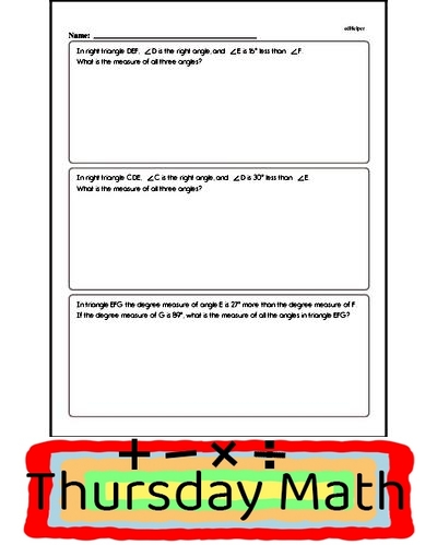 Thursday Daily Math Practice (Grade 5)