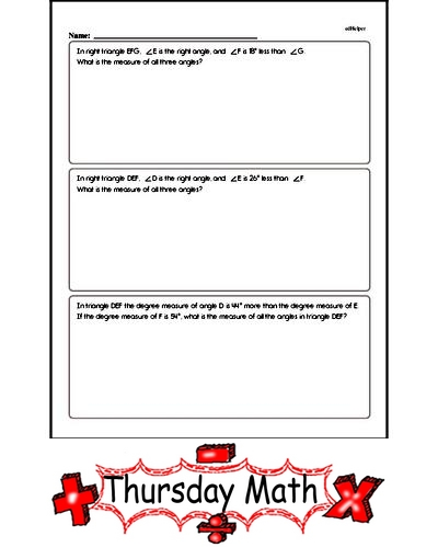 Thursday Daily Math Practice (Grade 5)