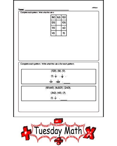 Tuesday Daily Math Practice (Grade 5)